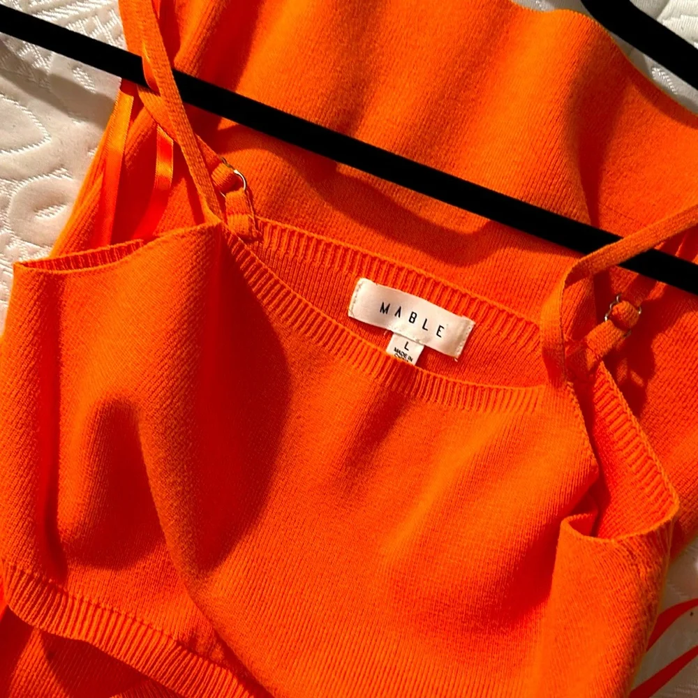 Womens bright orange cut out dress - Picture 3 of 3